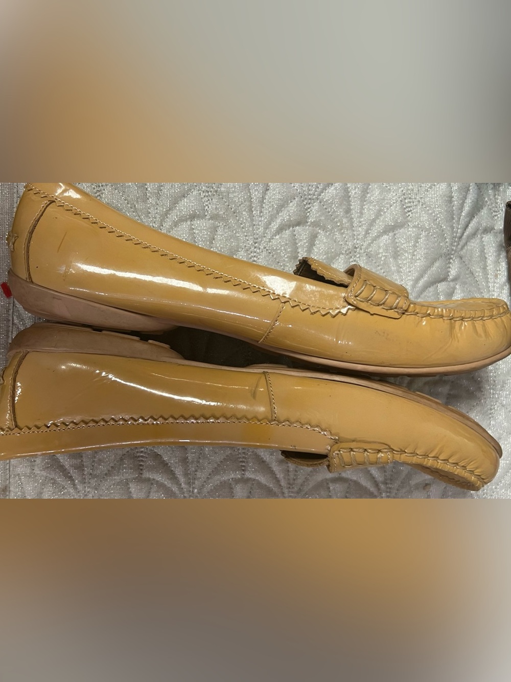 Coach Odette Patent Leather Warm Blush Beige Slip-On Loafer Size 10 Shoes - Picture 2 of 4
